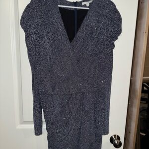 Elegant Navy and Silver Women's Dress